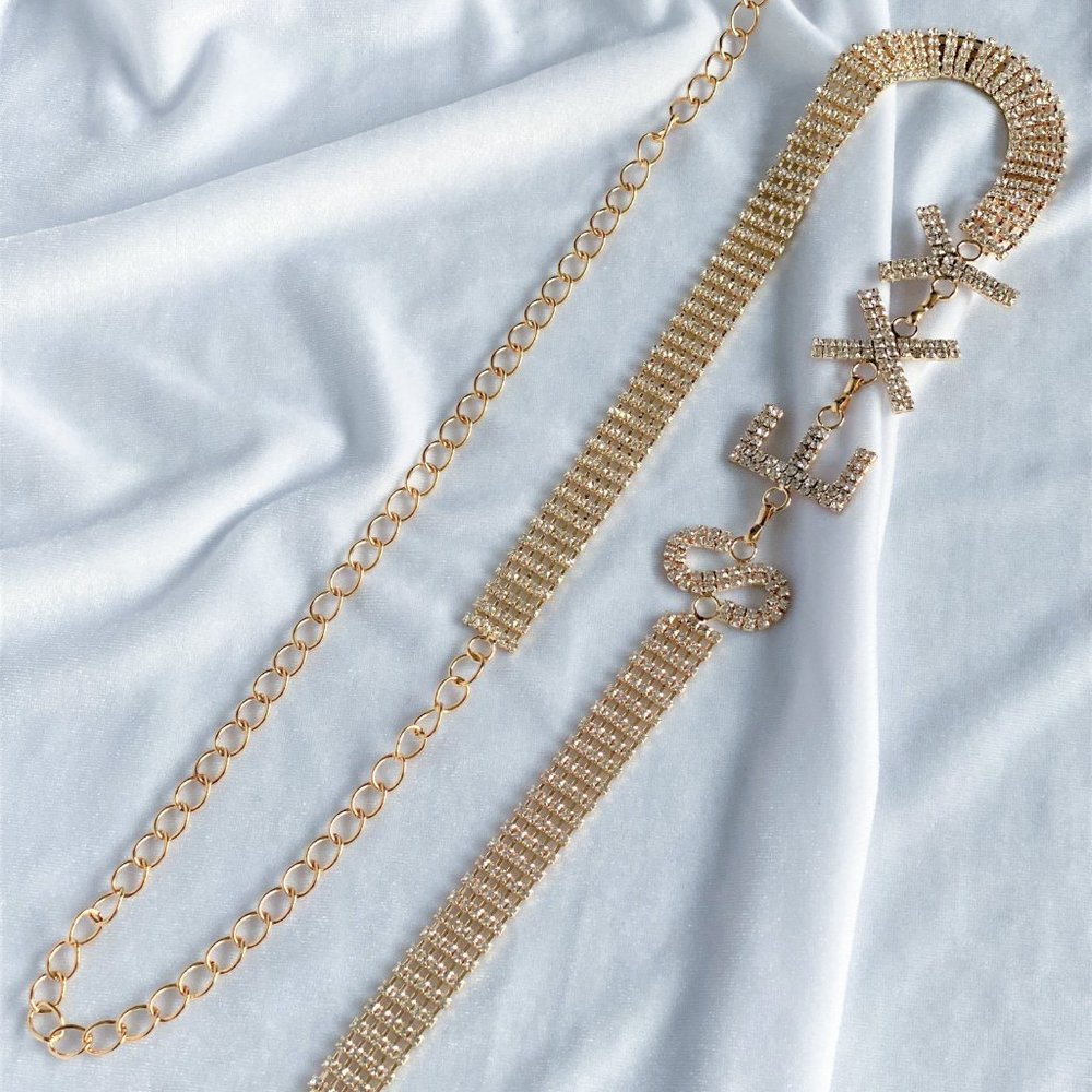 GOLD Rhinestone Belt - Picture 1 of 2